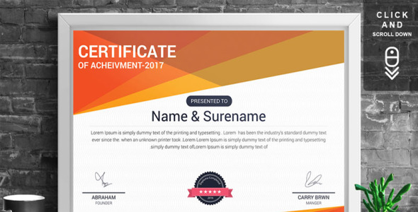 Шаблон сертификата на тему графика