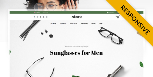 шаблон opencart магазина очков