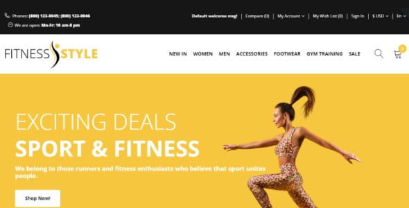 спортивная мода шаблон opencart