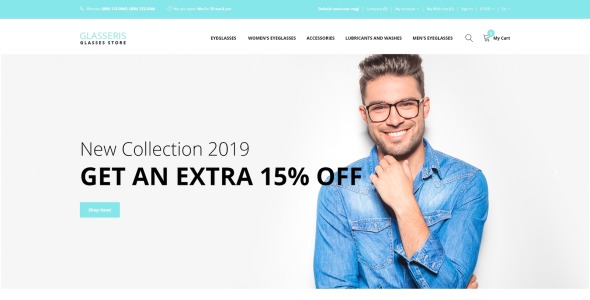 шаблон opencart магазина очков