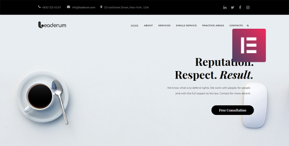 минимальная бизнес-тема wordpress elementor