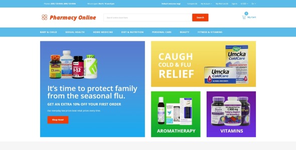 шаблон opencart аптеки