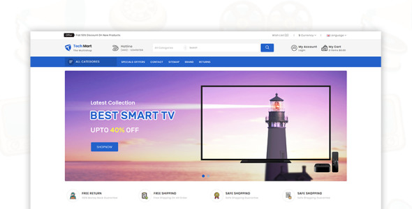 шаблон opencart торгового центра