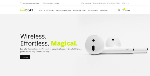 магазин наушников шаблон opencart