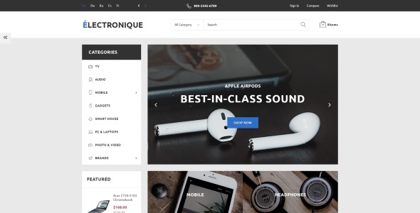 магазин электроники prestashop тема