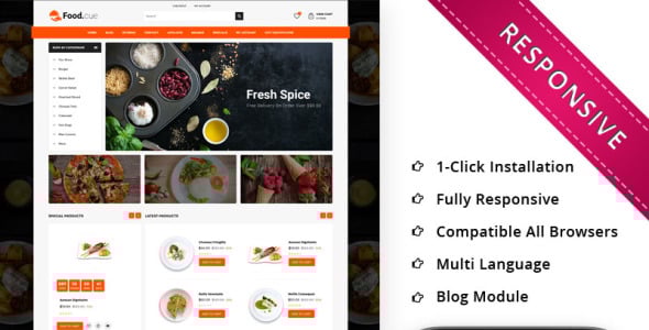 отзывчивый шаблон opencart магазина быстрого питания