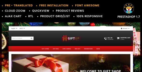 giftup flowers and gift shop prestashop тема