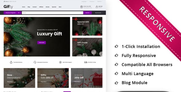 отзывчивый шаблон opencart для магазина подарков