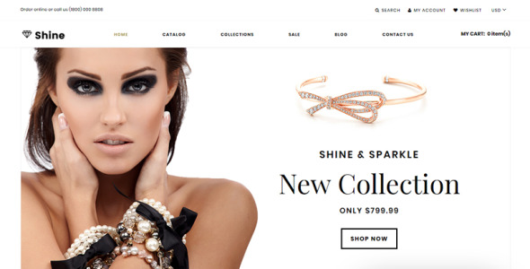 тема ювелирного магазина clean shopify