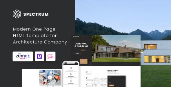 архитектура одностраничный современный html шаблон целевой страницы