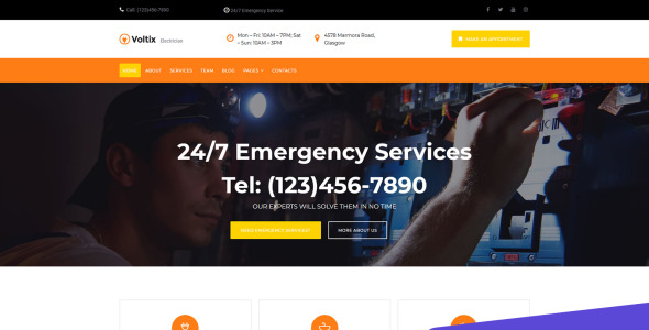 электрические услуги moto cms 3 шаблон