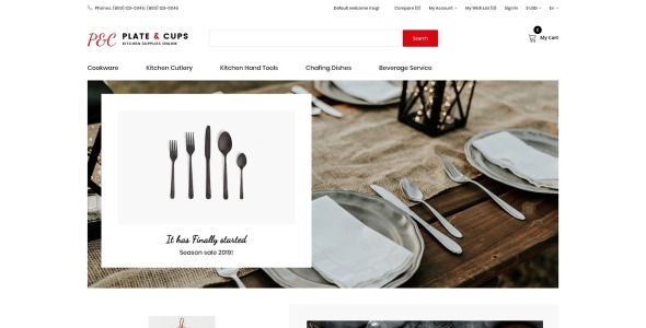 еда и ресторан простой чистый bootstrap шаблон opencart