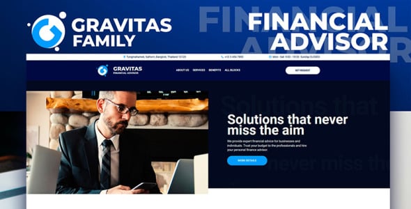 шаблон целевой страницы финансового консультанта motocms 3