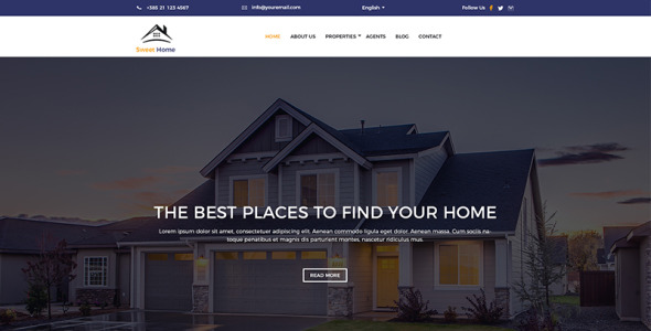 PSD шаблон на тему агентство недвижимости