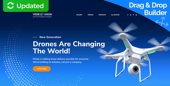 шаблон целевой страницы беспилотной фотографии