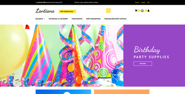 party supplies motocms ecommerce шаблон