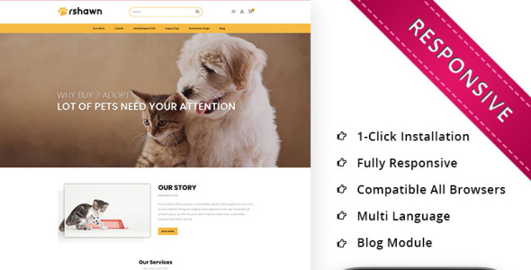 отзывчивый шаблон opencart для зоомагазина