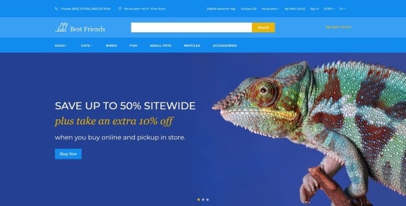 животное отзывчивый практичный шаблон opencart