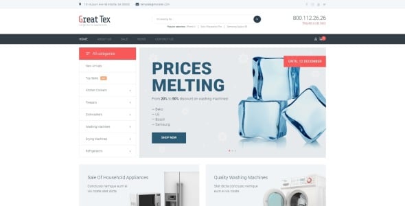 интернет-магазин бытовой техники универсальный clean elementor woocommerce theme