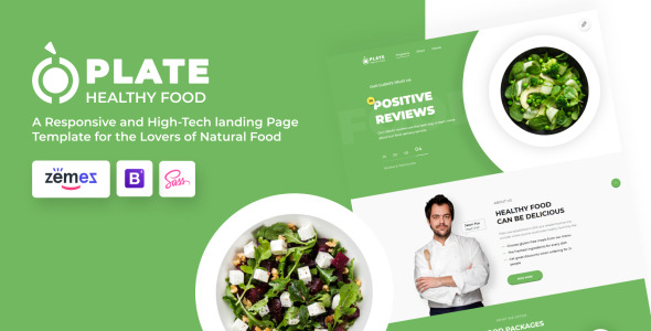 здоровое питание одна страница чистый html шаблон целевой страницы
