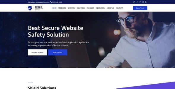 шаблон cyber security moto cms 3