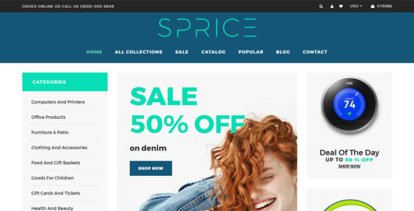 мощная чистая тема bootstrap shopify