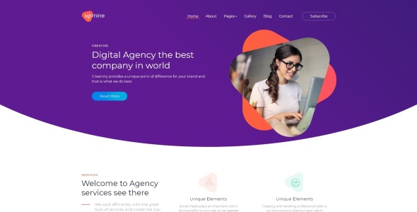 цифровое агентство плоский дизайн простой шаблон joomla