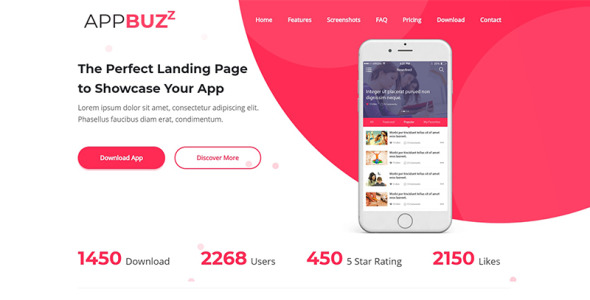 шаблон целевой страницы appbuzz