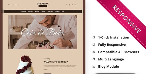 creamio cake shop отзывчивый шаблон opencart