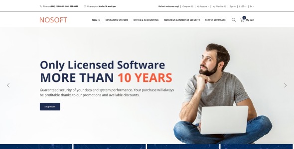 программное обеспечение parallax стильный шаблон opencart