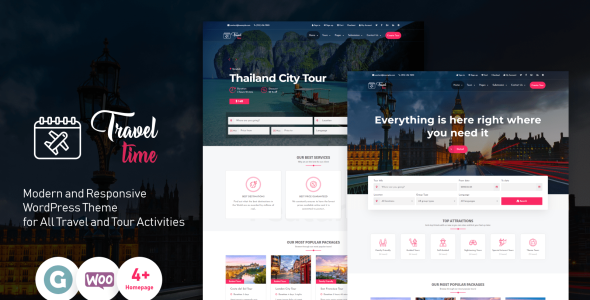 полная тема wordpress tour &amp; travel agency