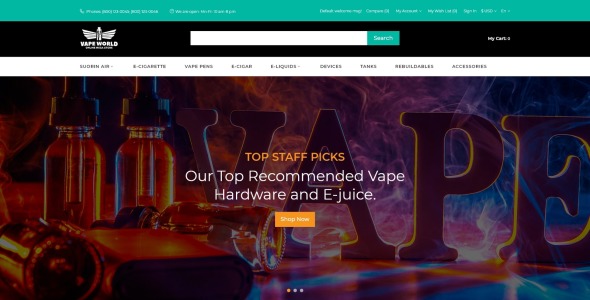 сигары отзывчивый необычный шаблон opencart