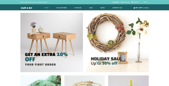handmade &amp; craft store shopify тема