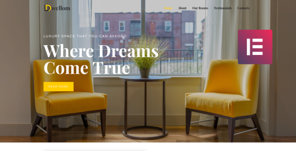 hotel clean wordpress elementor theme