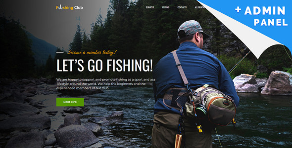 шаблон целевой страницы рыболовного клуба