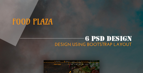 PSD шаблон на тему еда и ресторан