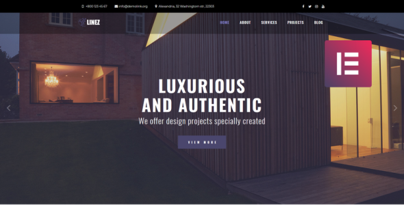 архитектура услуг многофункциональная современная тема wordpress elementor
