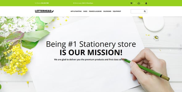 шаблон электронной коммерции stationery motocms