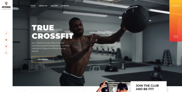 crossfit studio one page creative html5 шаблон целевой страницы