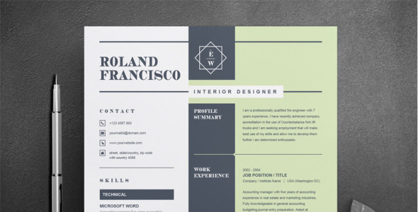 Download Roland Resume Template - Резюме на тему графика