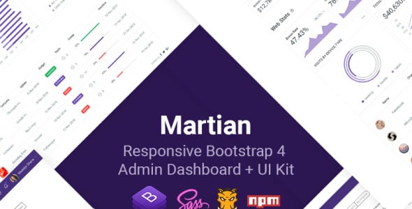 дружественный шаблон администратора bootstrap 4 + ui kit