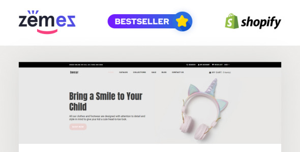 магазин детской одежды modern shopify тема