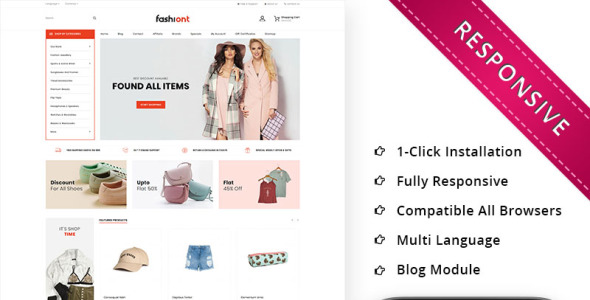 шаблон opencart отзывчивого модного магазина