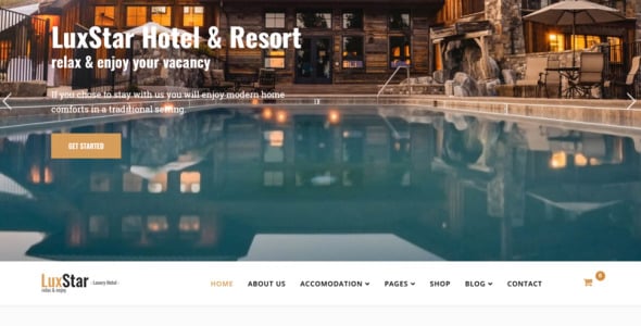 luxstar hotel &amp; resort booking joomla шаблон