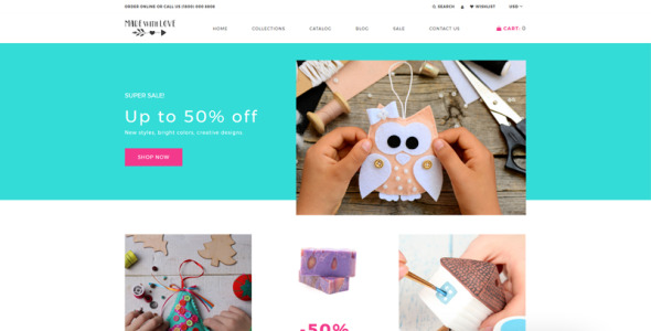 хобби и ремесла креативная тема shopify