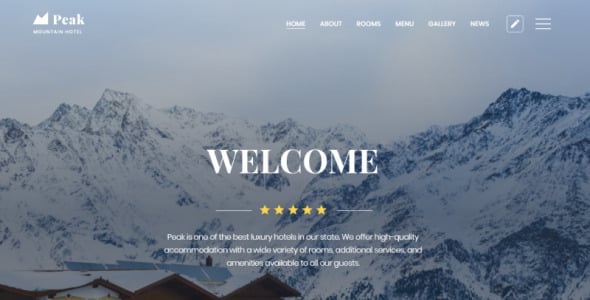 отели одна страница чистый html шаблон целевой страницы