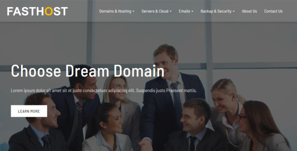 шаблон веб-сайта для веб-хостинга и доменного хостинга