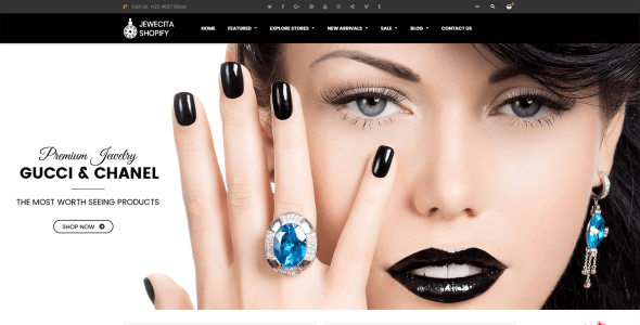 секционированная отзывчивая тема ювелирного магазина shopify