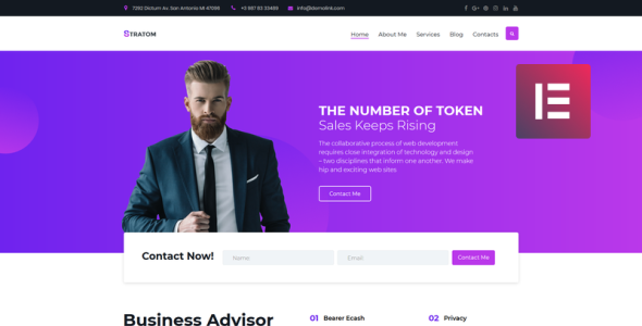 бизнес многоцелевая анимированная тема wordpress elementor