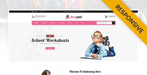 стационарный магазин шаблон opencart